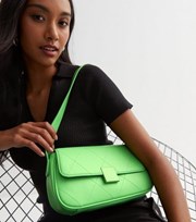 New Look Green Quilted Shoulder Bag